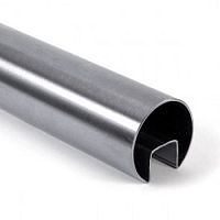 Труба 42,4х1,5 мм, aisi 304, 600 grit, (с пазом 24х24 мм)