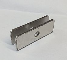 Проходной стеклодержатель для эффекта сплошного остекления, для стекла  8-10мм, aisi 304 (t=3мм, l=80мм)